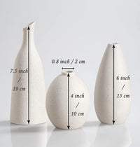 Juzai - Vases en Ceramique Beige - lot de 3