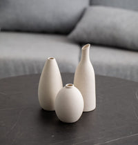 Juzai - Vases en Ceramique Beige - lot de 3