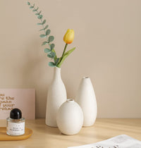 Juzai - Vases en Ceramique Beige - lot de 3