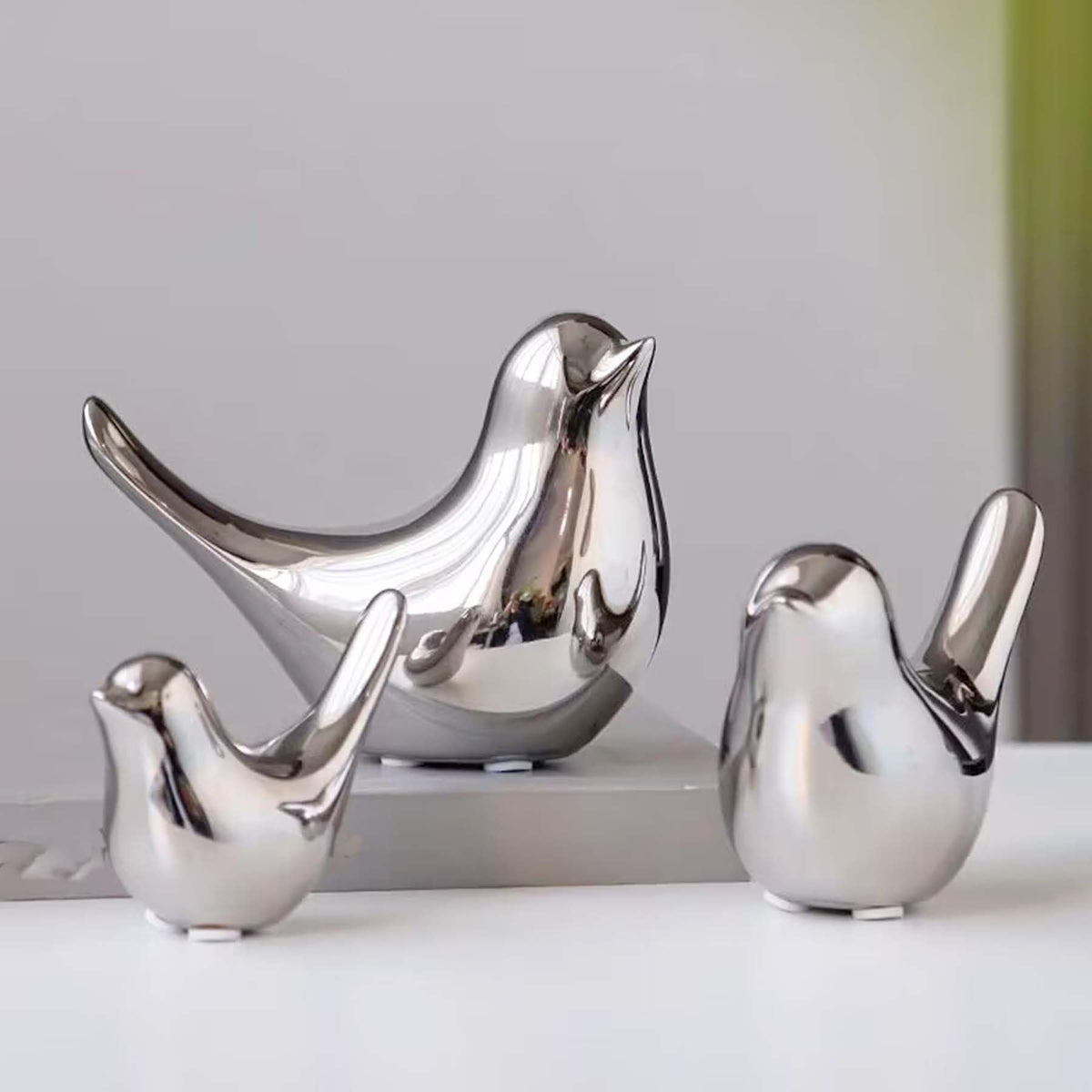 Moaobooh - Lot de 2 statues d'oiseaux