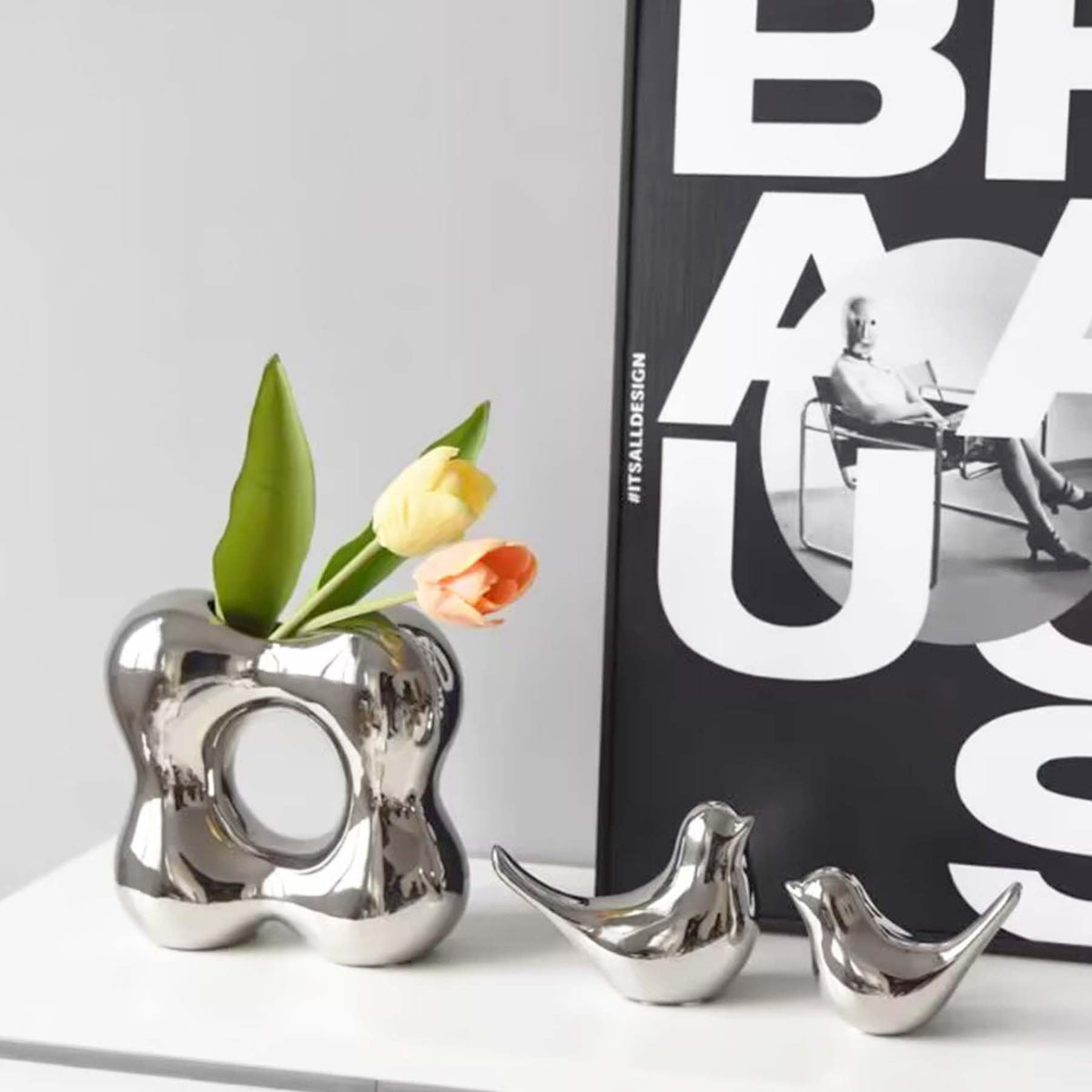 Moaobooh - Lot de 2 statues d'oiseaux