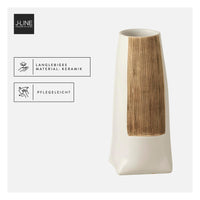 J-Line Vase à fleurs en céramique Ibiza - Blanc et marron