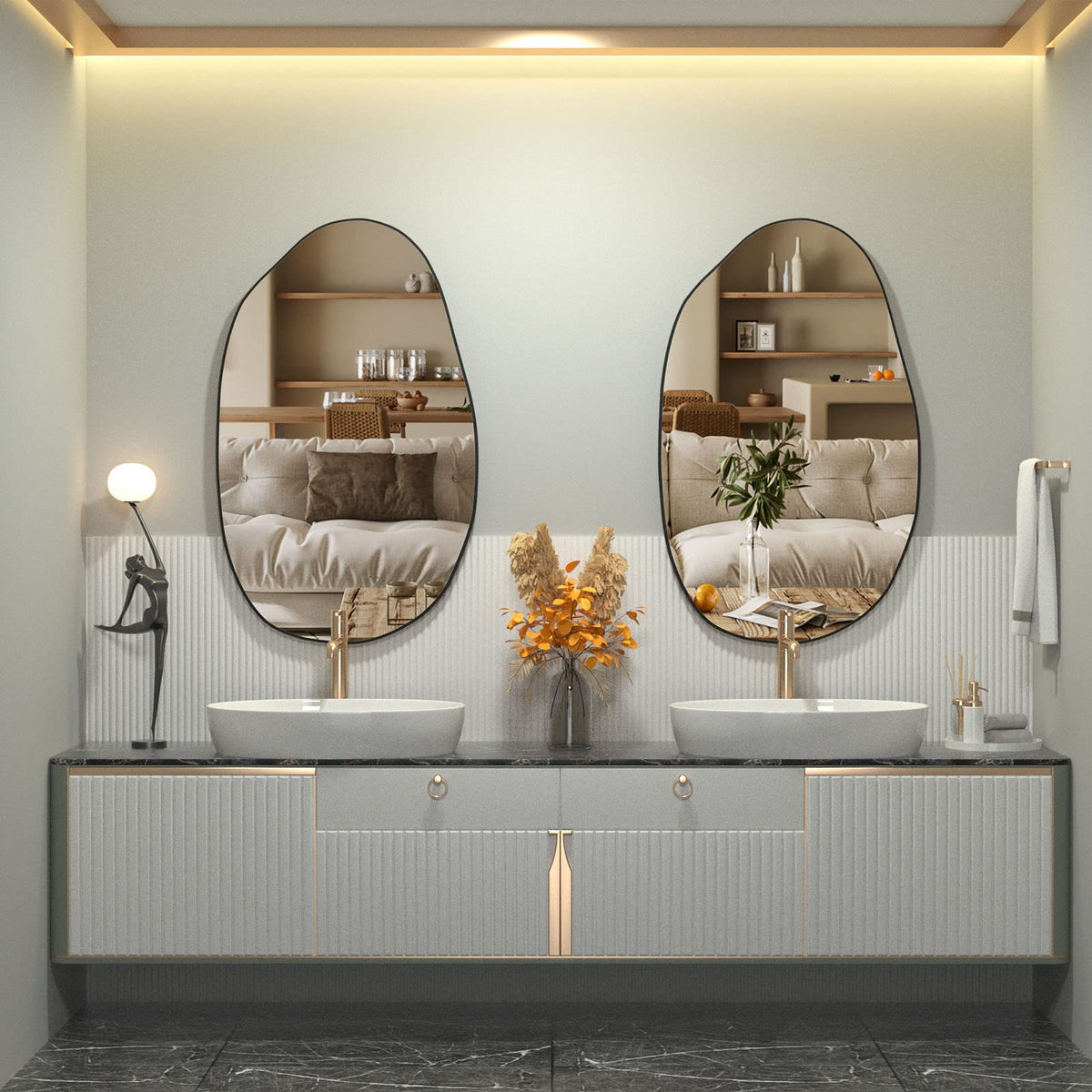 CASSILANDO Miroir Mural irrégulier